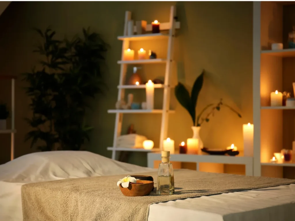 comfortable massage therapy room